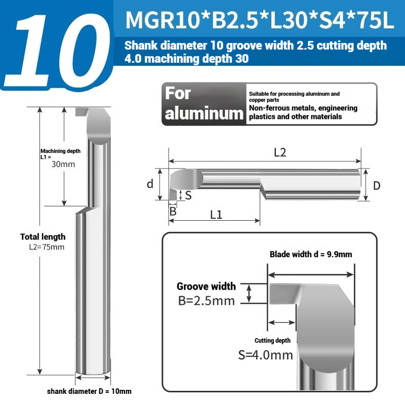 1135-CNC Small Bore Grooving Tool MGR Integral Tungsten Carbide Small Bore Hook Grooving Tool for Steel and Aluminum Internal Grooving Toolholder Shandong Denso Pricision Tools Co.,Ltd.